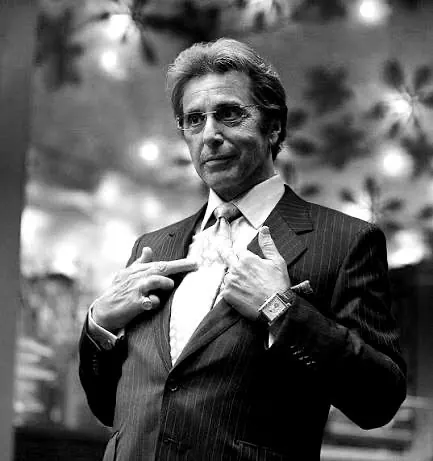 Willy Bank in a pinstriped suit on his casino floor