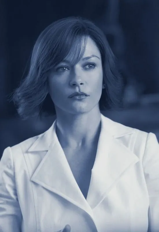 Isabel Lahiri, Europol detective, in a white jacket